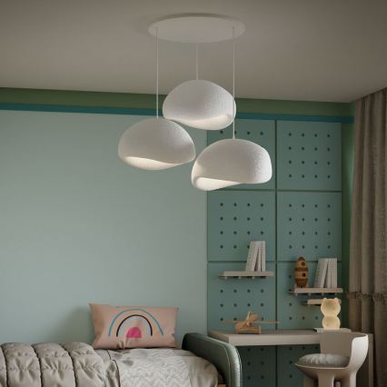 Brilagi - Suspension sur câble WABI SABI 3xE27/40W/230V Ø 60 cm blanche