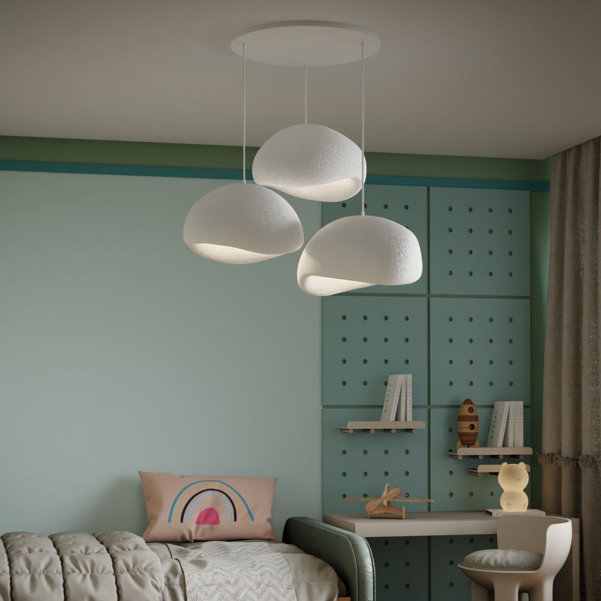 Brilagi - Suspension sur câble WABI SABI 3xE27/40W/230V Ø 60 cm blanche