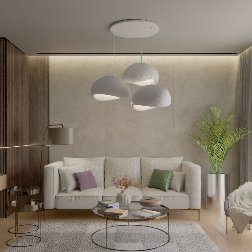 Brilagi - Suspension sur câble WABI SABI 3xE27/40W/230V Ø 60 cm blanche