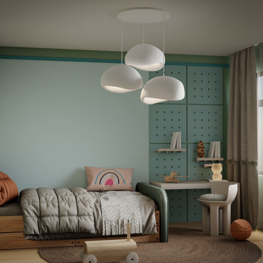 Brilagi - Suspension sur câble WABI SABI 3xE27/40W/230V Ø 60 cm blanche