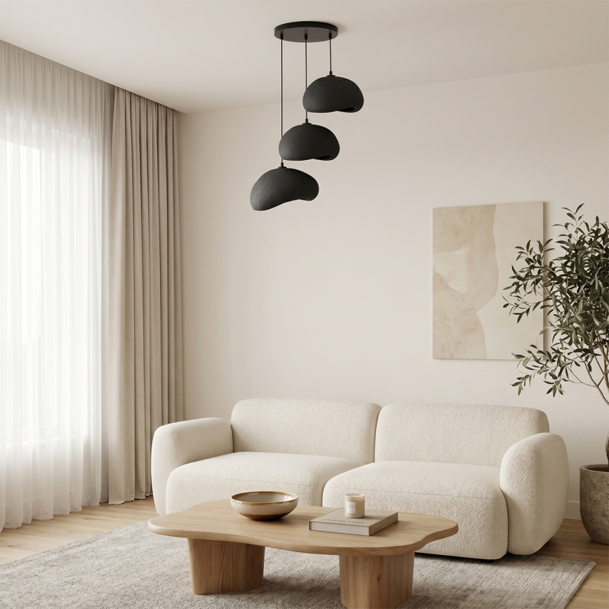 Brilagi - Suspension sur câble WABI SABI 3xE27/40W/230V Ø 60 cm noir