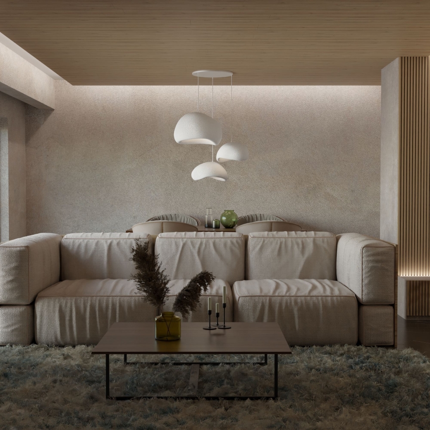 Brilagi - Suspension sur câble WABI SABI 3xE27/40W/230V, Ø 76 cm, blanche