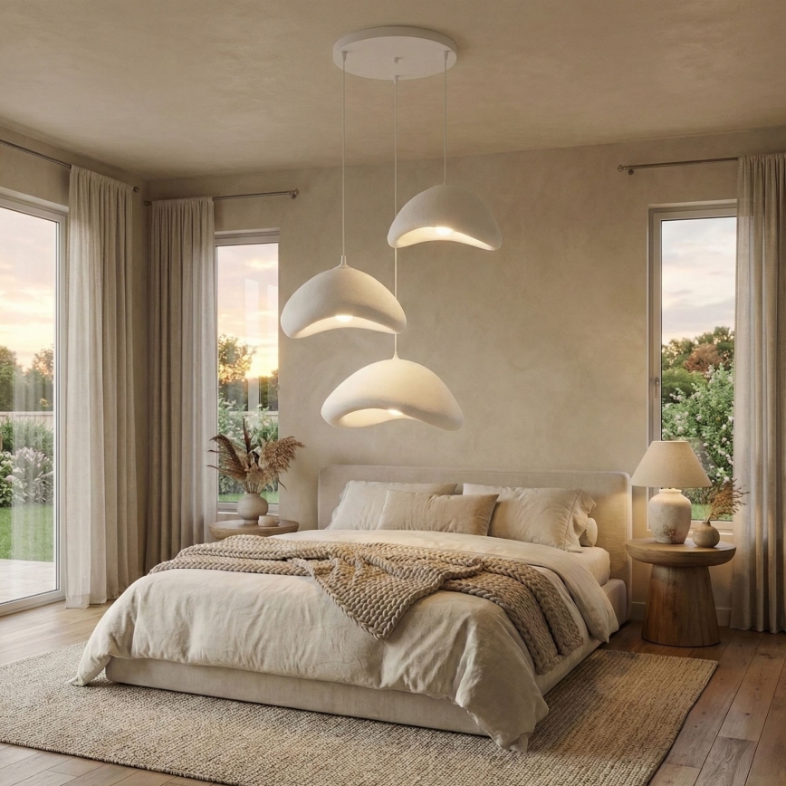 Brilagi - Suspension sur câble WABI SABI 3xE27/40W/230V Ø 82 cm blanche