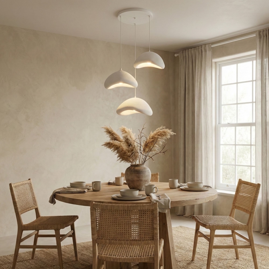 Brilagi - Suspension sur câble WABI SABI 3xE27/40W/230V Ø 82 cm blanche