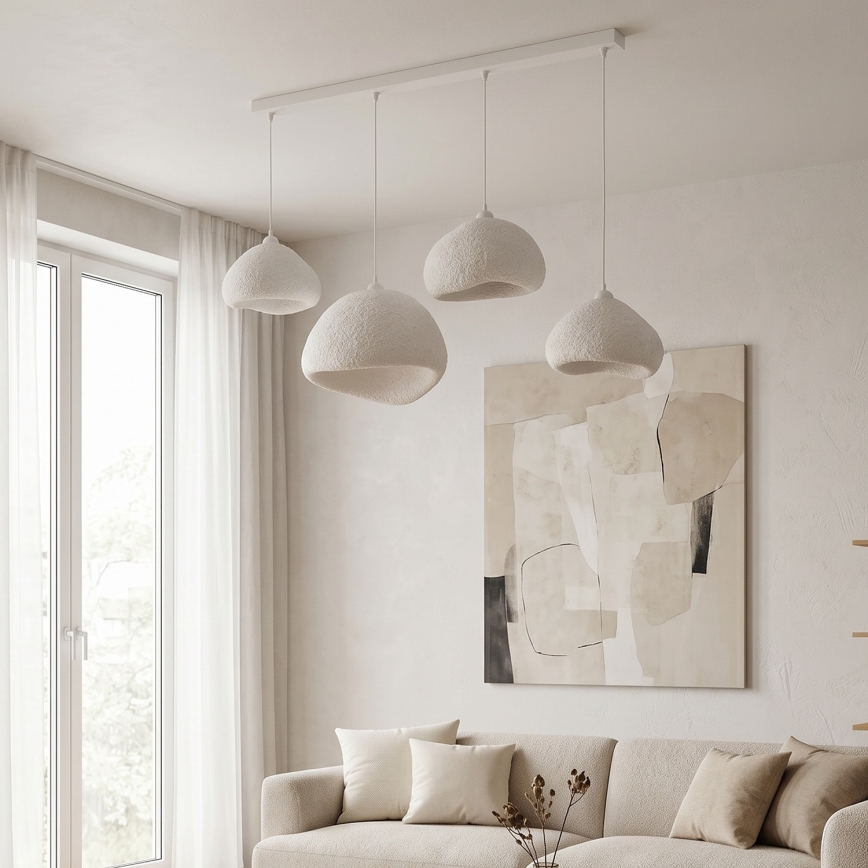 Brilagi - Suspension sur câble WABI SABI 4xE27/40W/230V blanche