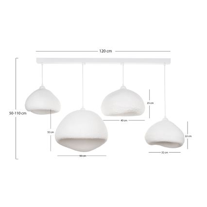 Brilagi - Suspension sur câble WABI SABI 4xE27/40W/230V blanche