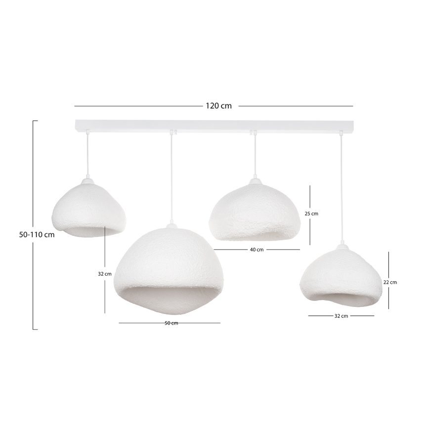 Brilagi - Suspension sur câble WABI SABI 4xE27/40W/230V blanche
