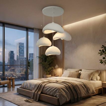 Brilagi - Suspension sur câble WABI SABI 4xE27/40W/230V Ø 90 cm blanche