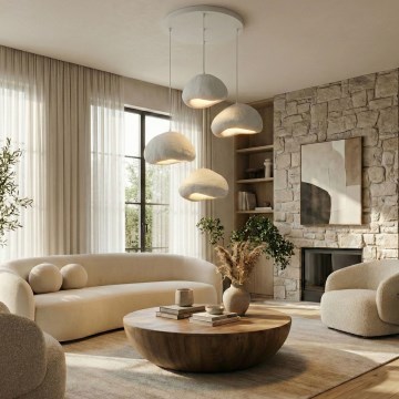 Brilagi - Suspension sur câble WABI SABI 4xE27/40W/230V Ø 95 cm blanche