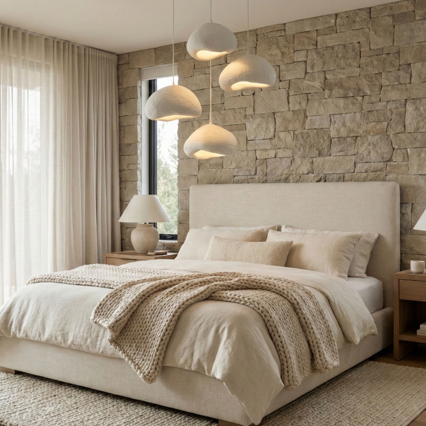 Brilagi - Suspension sur câble WABI SABI 4xE27/40W/230V Ø 95 cm blanche