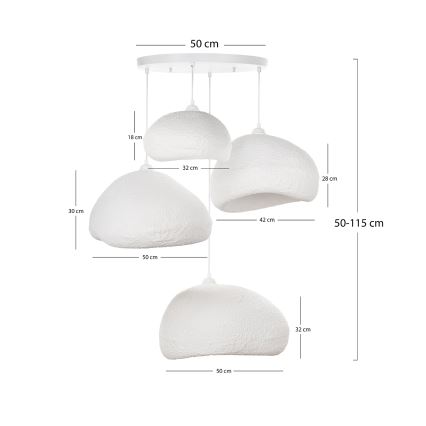 Brilagi - Suspension sur câble WABI SABI 4xE27/40W/230V Ø 95 cm blanche