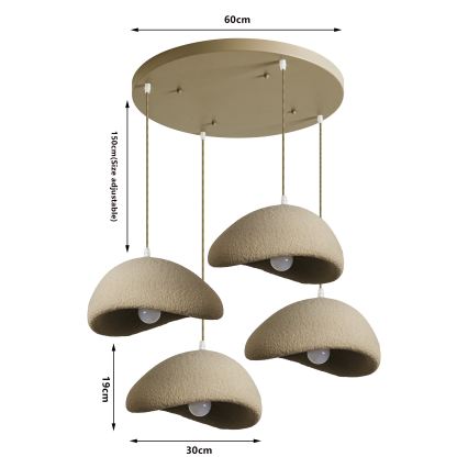 BRILAGI - Suspension sur câble WABI SABI 4xE27/60W/230V beige