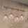 Brilagi - Suspension sur câble WOOD GLASS 4xE27/60W/230V pin/gris/beige fumé