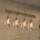 Brilagi - Suspension sur câble WOOD GLASS 4xE27/60W/230V pin/gris/brun fumé