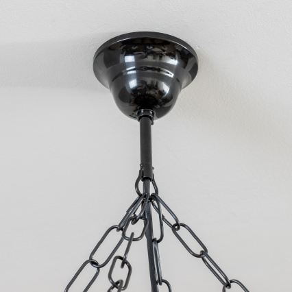 Brilagi - Suspension sur chaîne ROATA 8xE14/40W/230V Ø 70 cm hêtre/noyer