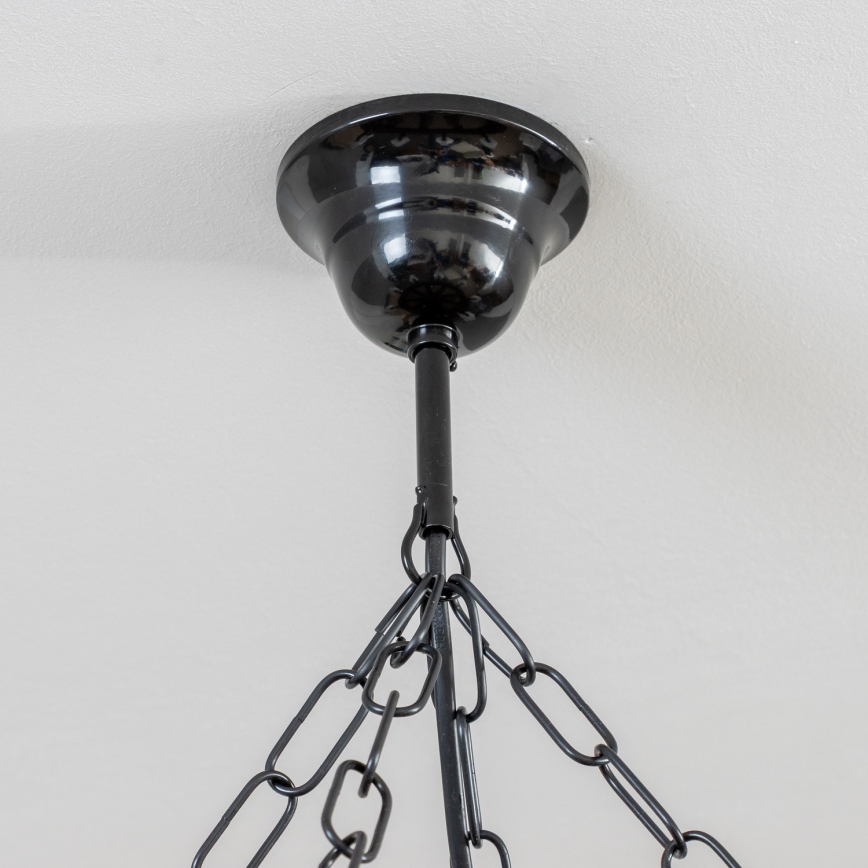 Brilagi - Suspension sur chaîne ROATA 8xE14/40W/230V Ø 70 cm hêtre/noyer