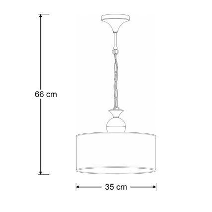 Brilagi - Suspension sur chaîne SAPHIRE 1xE27/15W/230V crème/doré/patine