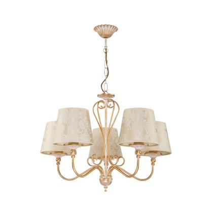 Brilagi - Suspension sur chaîne SONIA 5xE27/15W/230V Ø 64 cm crème/patine