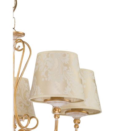 Brilagi - Suspension sur chaîne SONIA 5xE27/15W/230V Ø 64 cm crème/patine