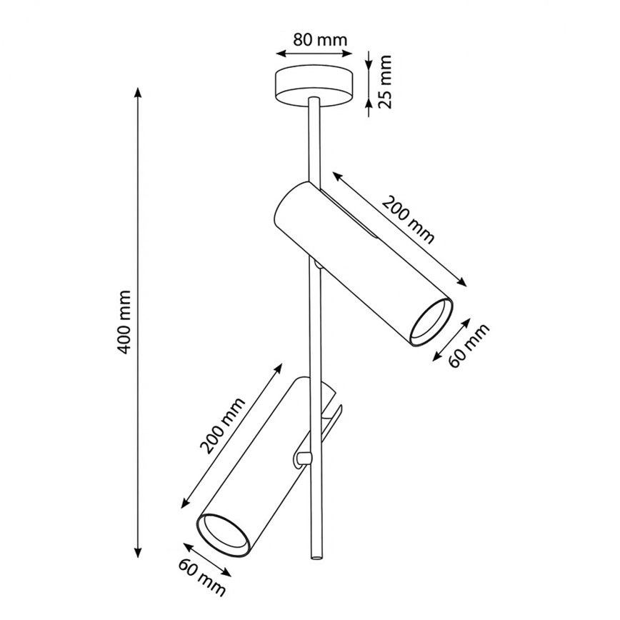 Brilagi - Suspension sur tige BRANCH 2xGU10/30W/230V noire