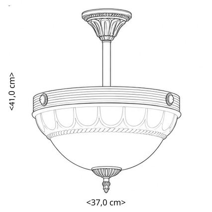 BRILAGI - Suspension sur tige DAHLIA 3xE27/40W/230V Ø 37 cm laiton