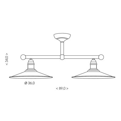 Brilagi - Suspension sur tige FORGE 2xE27/60W/230V patine/doré/noir