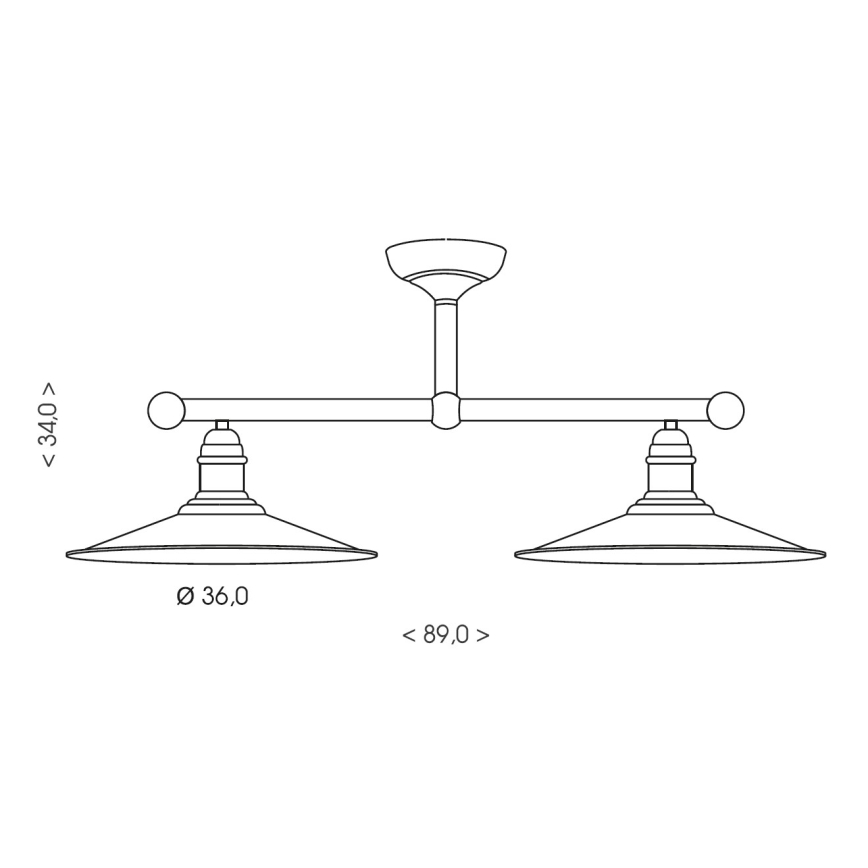 Brilagi - Suspension sur tige FORGE 2xE27/60W/230V patine/doré/noir