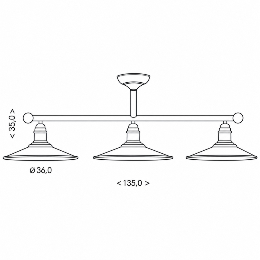 BRILAGI - Suspension sur tige FORGE 3xE27/60W/230V cuivrée/patinée