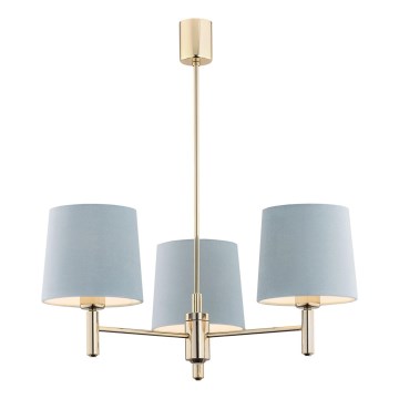 Brilagi - Suspension sur tige MONTE 3xE27/15W/230V bleu/doré