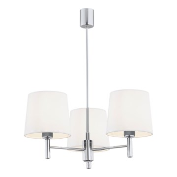 Brilagi - Suspension sur tige MONTE 3xE27/15W/230V crème/chrome brillant