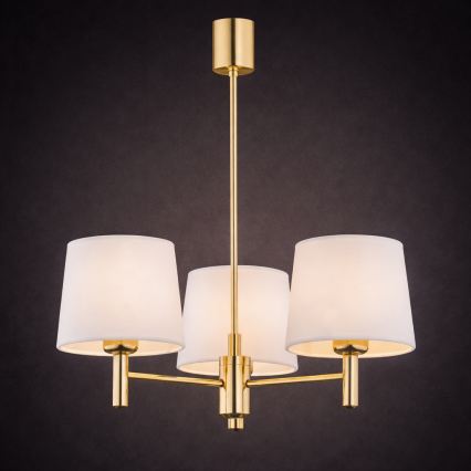 Brilagi - Suspension sur tige MONTE 3xE27/15W/230V crème/doré