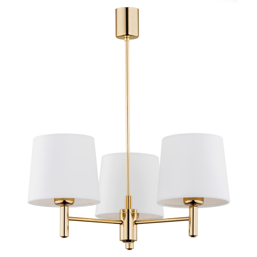 Brilagi - Suspension sur tige MONTE 3xE27/15W/230V crème/doré