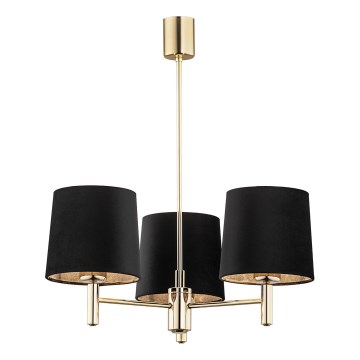 Brilagi - Suspension sur tige MONTE 3xE27/15W/230V noir/doré