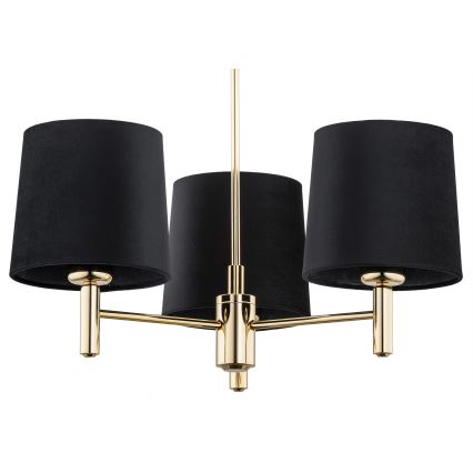 Brilagi - Suspension sur tige MONTE 3xE27/15W/230V noir/doré
