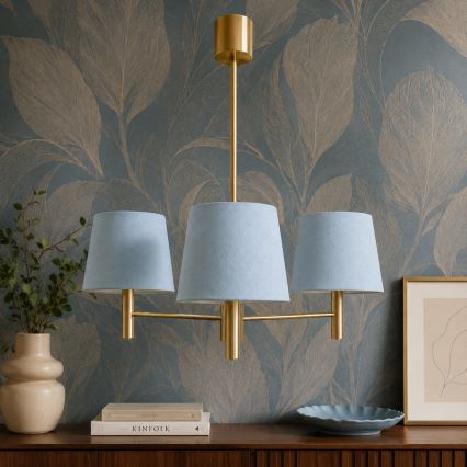 Brilagi - Suspension sur tige MONTE 3xE27/60W/230V bleu/doré