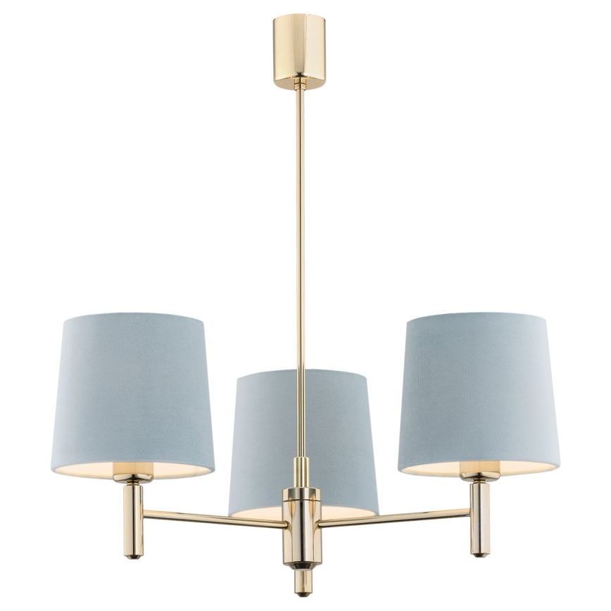 Brilagi - Suspension sur tige MONTE 3xE27/60W/230V bleu/doré