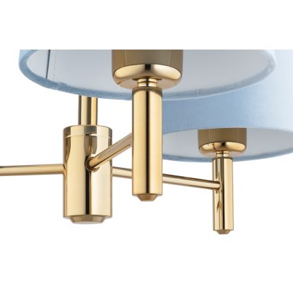 Brilagi - Suspension sur tige MONTE 3xE27/60W/230V bleu/doré