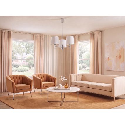Brilagi - Suspension sur tige MONTE 3xE27/60W/230V crème/chrome brillant