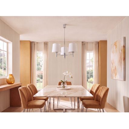 BRILAGI - Suspension sur tige MONTE 3xE27/60W/230V crème/chrome brillant