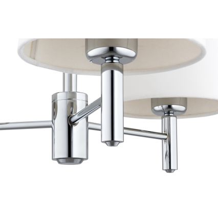 BRILAGI - Suspension sur tige MONTE 3xE27/60W/230V crème/chrome brillant