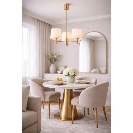 Brilagi - Suspension sur tige MONTE 3xE27/60W/230V crème/doré