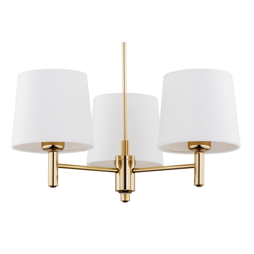 Brilagi - Suspension sur tige MONTE 3xE27/60W/230V crème/doré