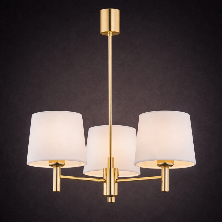 Brilagi - Suspension sur tige MONTE 3xE27/60W/230V crème/doré