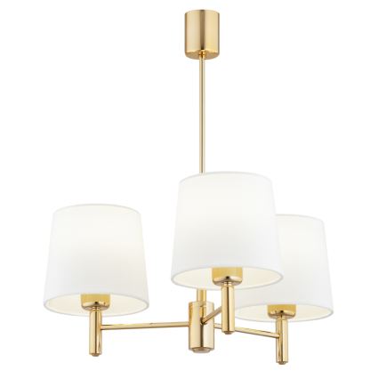 Brilagi - Suspension sur tige MONTE 3xE27/60W/230V crème/doré