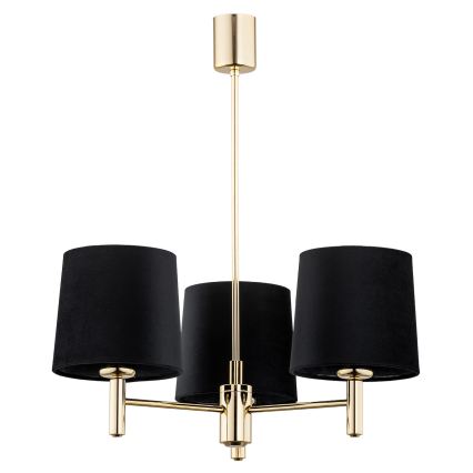 Brilagi - Suspension sur tige MONTE 3xE27/60W/230V noir/doré