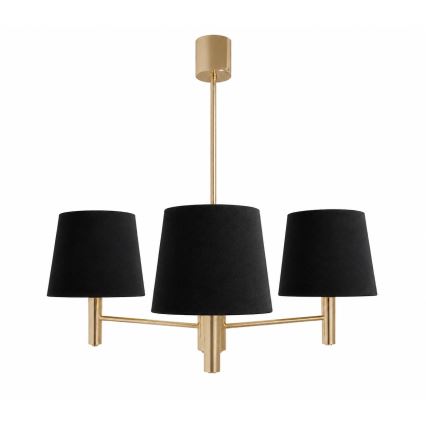 Brilagi - Suspension sur tige MONTE 3xE27/60W/230V noir/doré