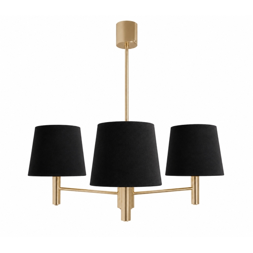 Brilagi - Suspension sur tige MONTE 3xE27/60W/230V noir/doré