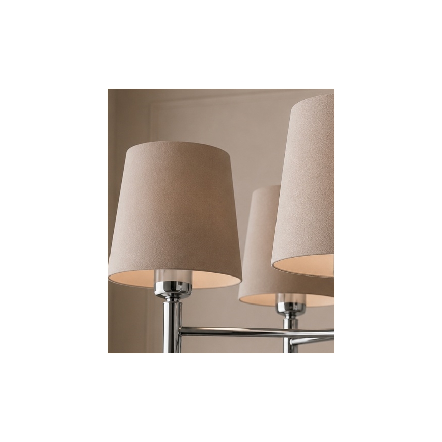 Brilagi - Suspension sur tige MONTE 5xE27/15W/230V beige/chrome brillant