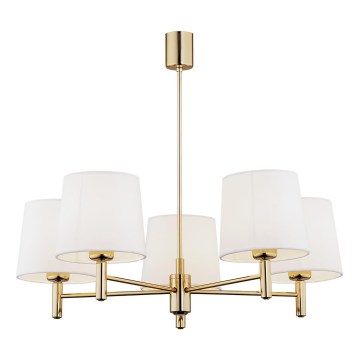 Brilagi - Suspension sur tige MONTE 5xE27/15W/230V crème/doré