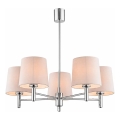 Brilagi - Suspension sur tige MONTE 5xE27/60W/230V beige/chrome brillant